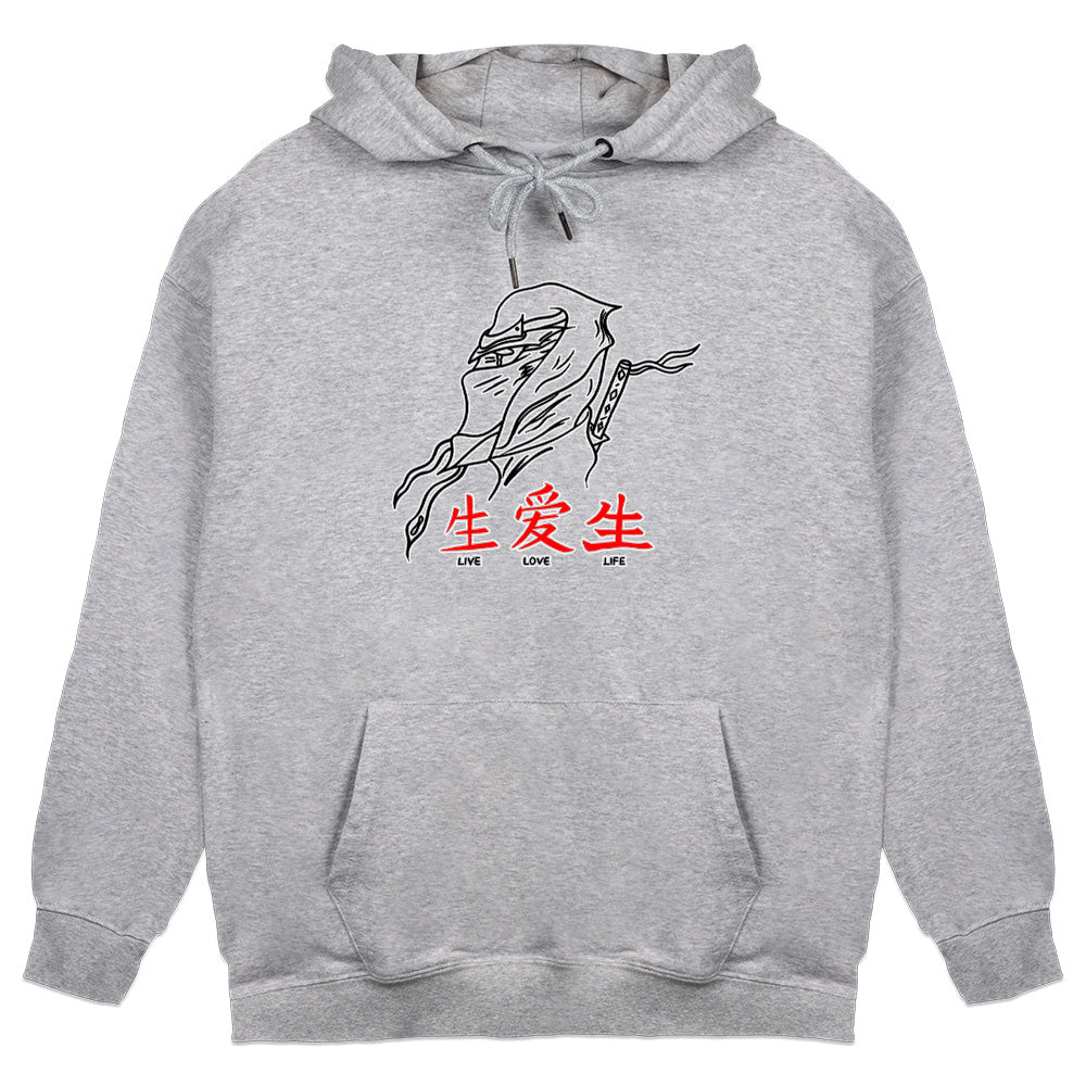 artminded Live Love Life Heather Gray Hoodie