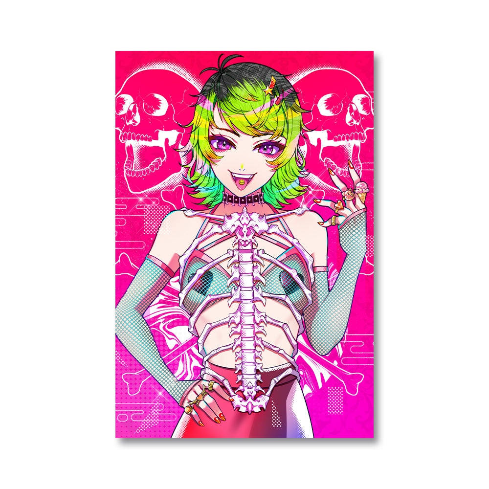 KAi Neon Skeleton Glam Poster