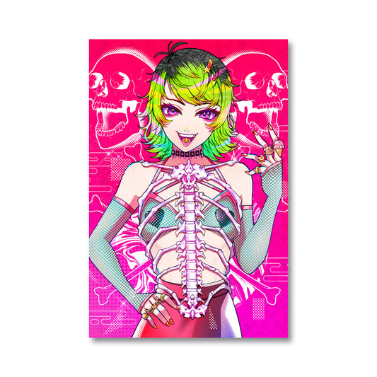 KAi Neon Skeleton Glam Poster